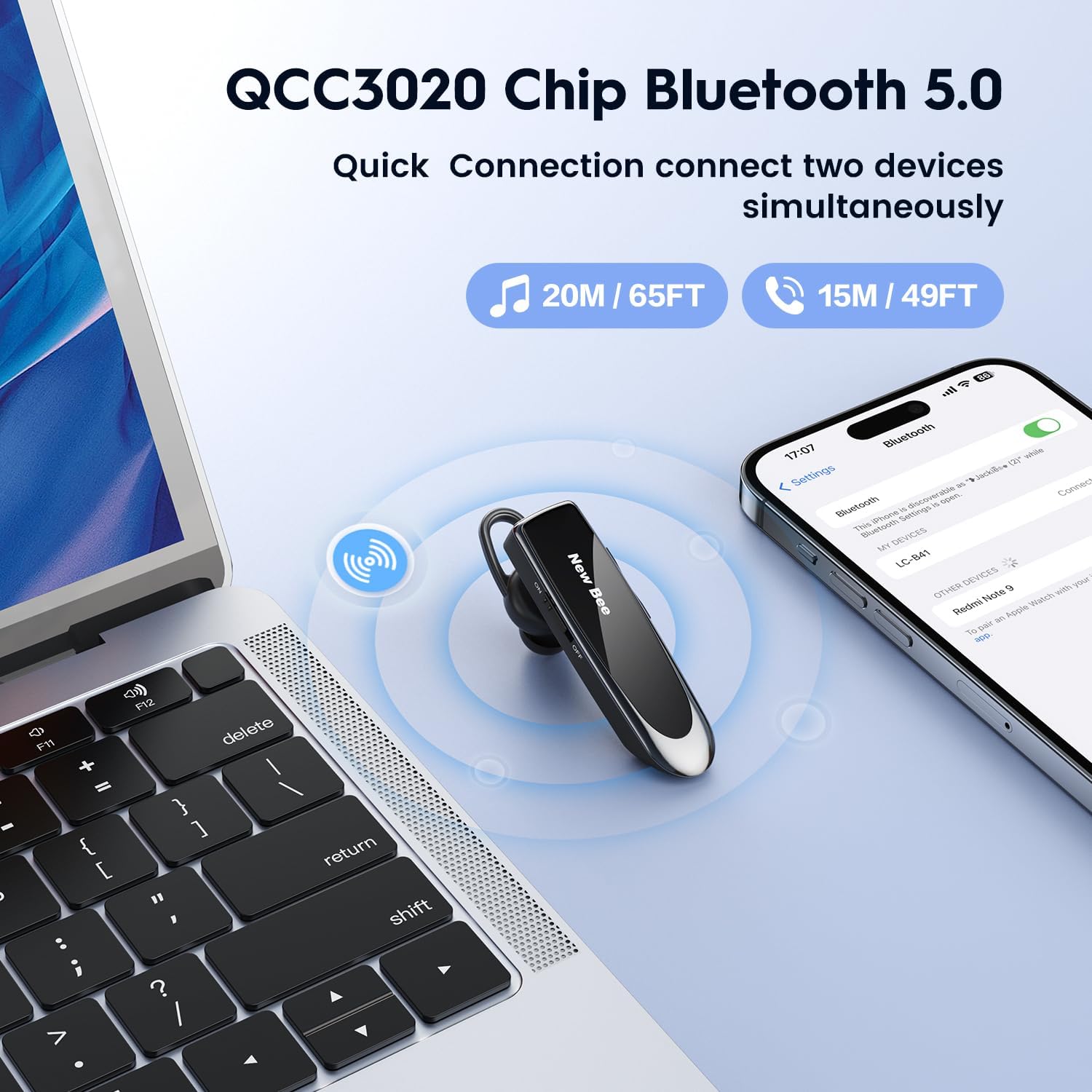 Thumbnail 6 de New Bee V5.0 Oreillette Bluetooth