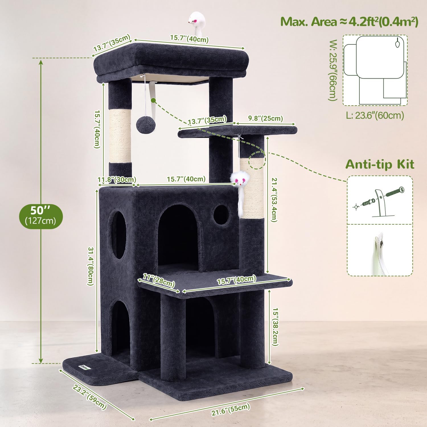 Detalle 1 de Globlazer Cat Tree 50-inch
