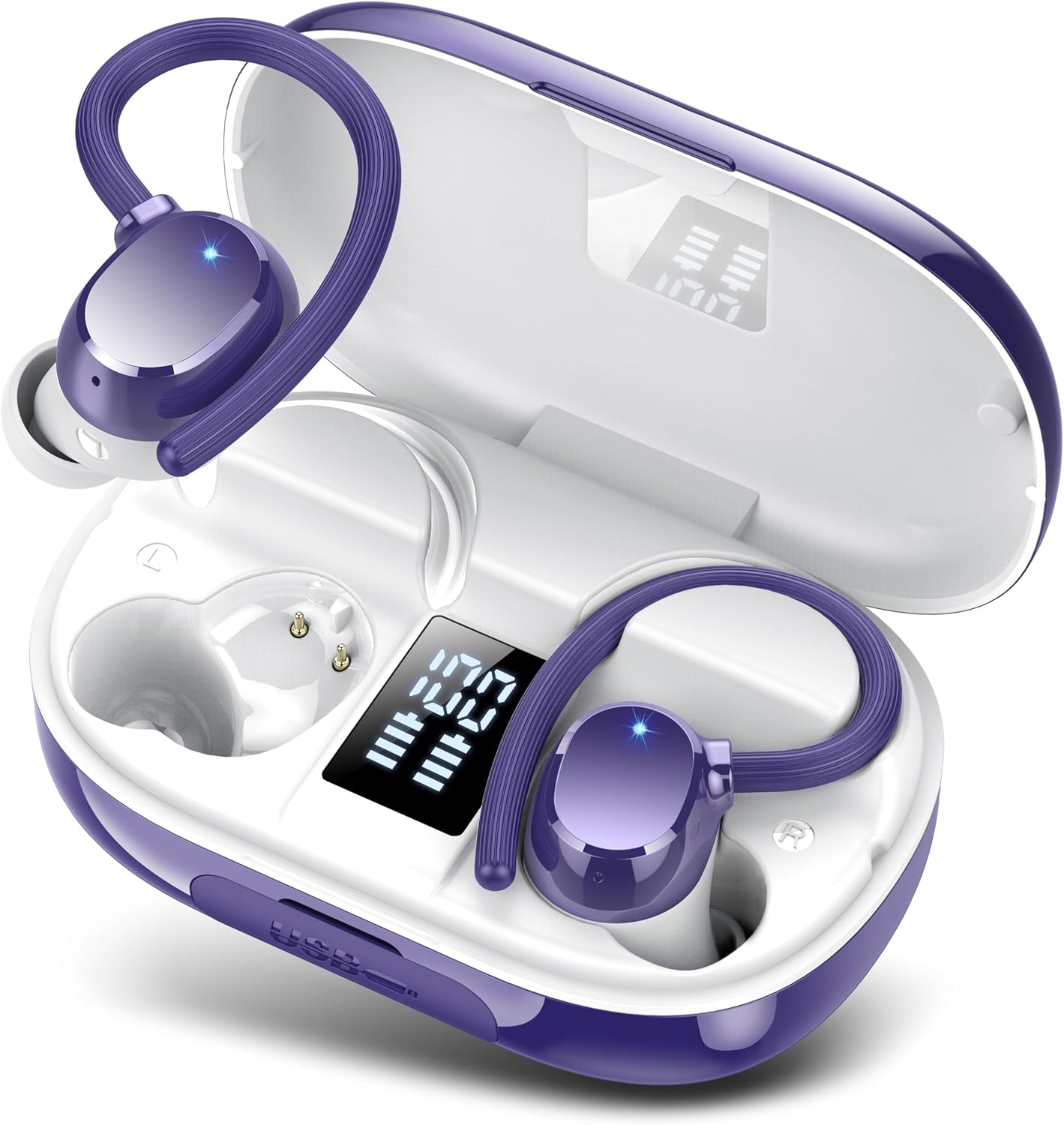 Detalle de Bluetooth Kopfhörer Sport: Kabellose In-Ear mit ENC, IPX7 und 128 Stunden Ladefähigkeit