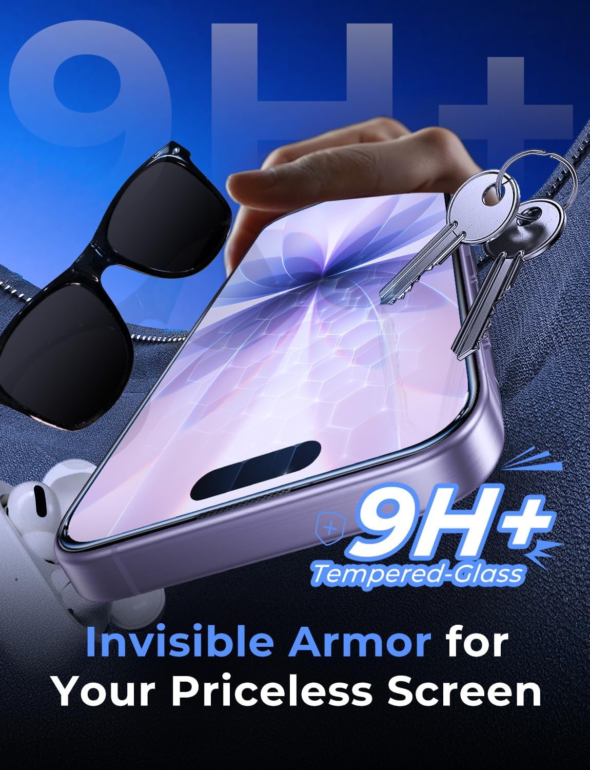 Thumbnail 3 de Magic John iPhone 17 tempered glass 2 pack