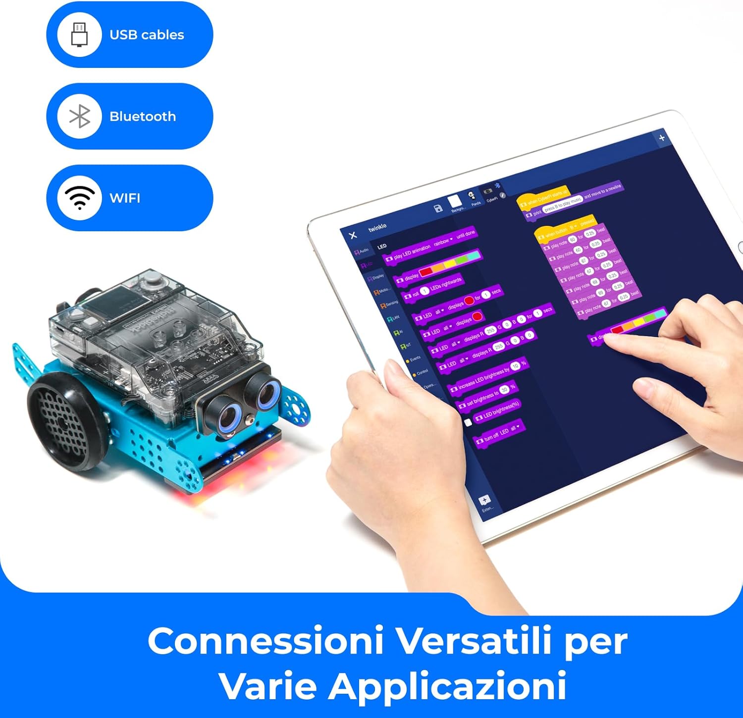 Thumbnail 5 de Makeblock mBot2 robot programmabile per bambini (8-12 anni) con Scratch e Python, supporto WiFi e CyberPi