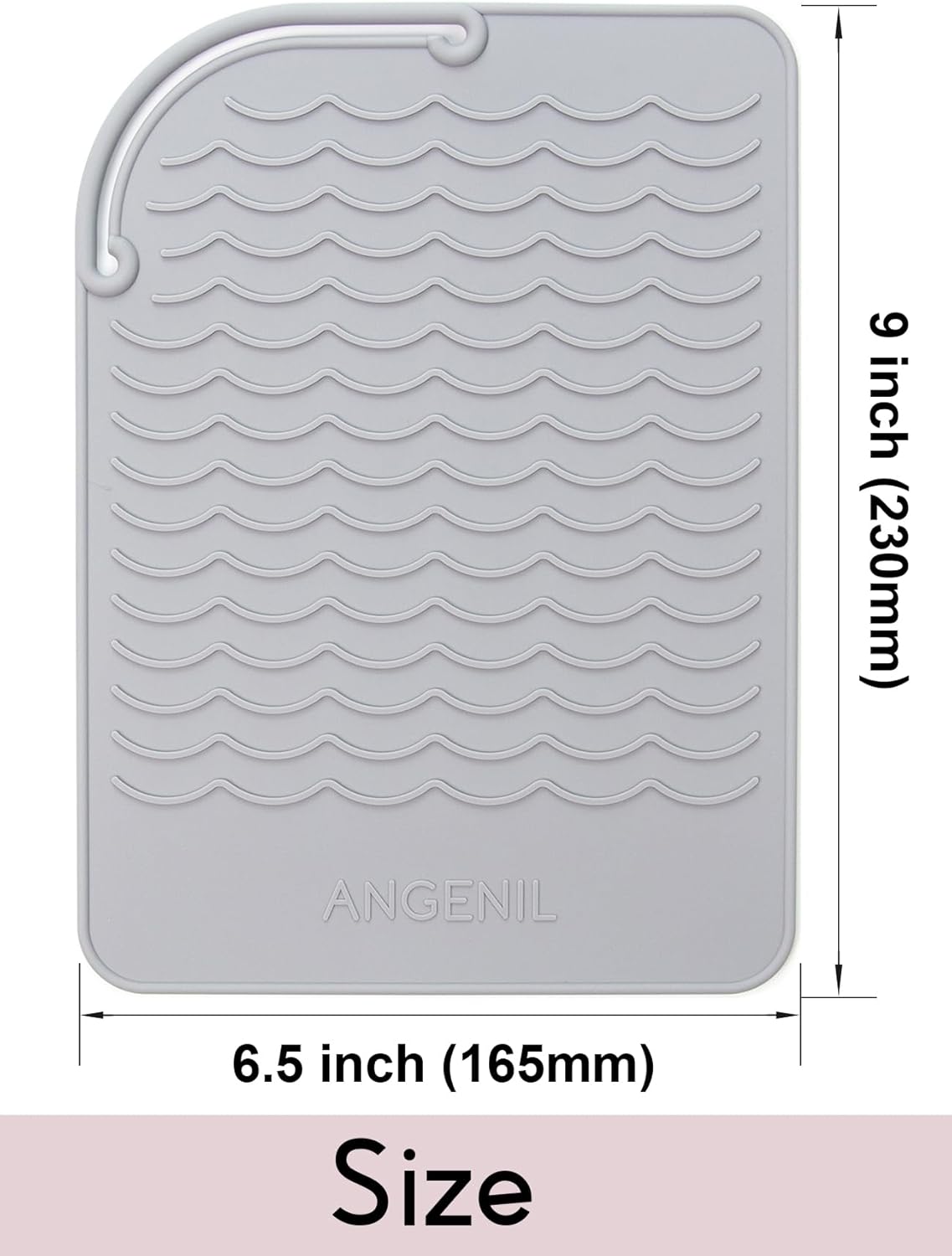 Thumbnail 4 de ANGENIL heat mat for hair straighteners and mini styling tools (silicone, grey) 21.5 cm x 15.5 cm