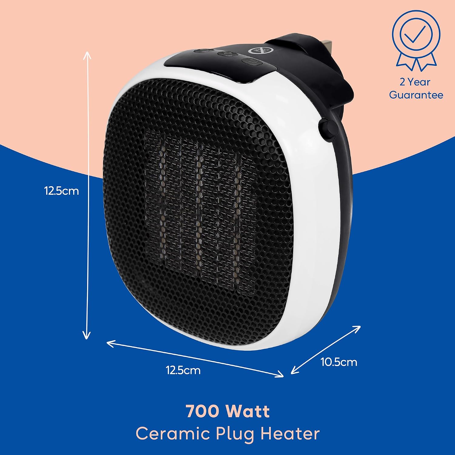 Thumbnail 2 de Russell Hobbs 700W Compact Portable Ceramic Plug-in Heater ⌛