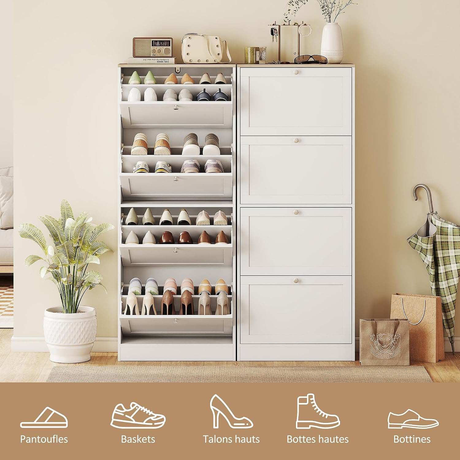 Detalle 2 de HOMCOM meuble à chaussures 24 paires 24