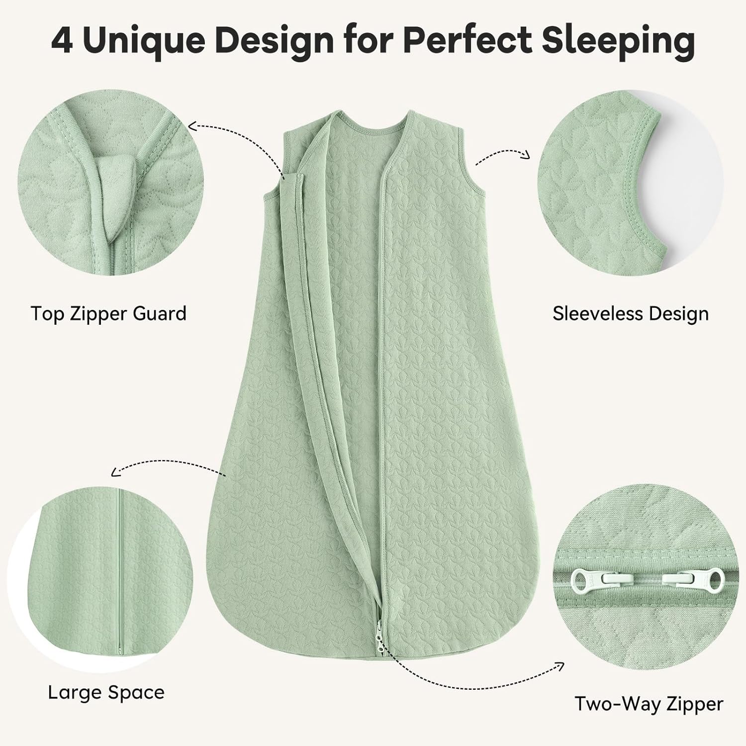 Thumbnail 2 de Unnivoll Babyschlafsack Sommer 1.0 Tog (0–6 Monate) 67 cm – Grün