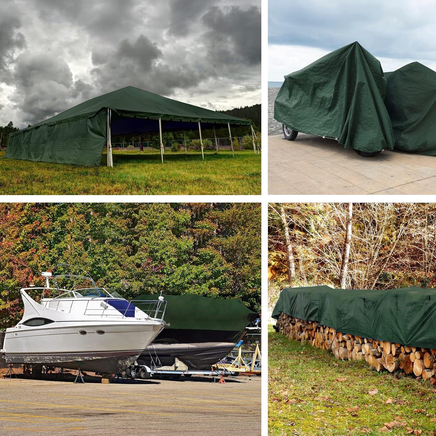 Thumbnail 5 de Abio Abdeckplane 3x4m Grün 90 g/m² – wasserdicht, Ösen, vielseitig einsetzbar