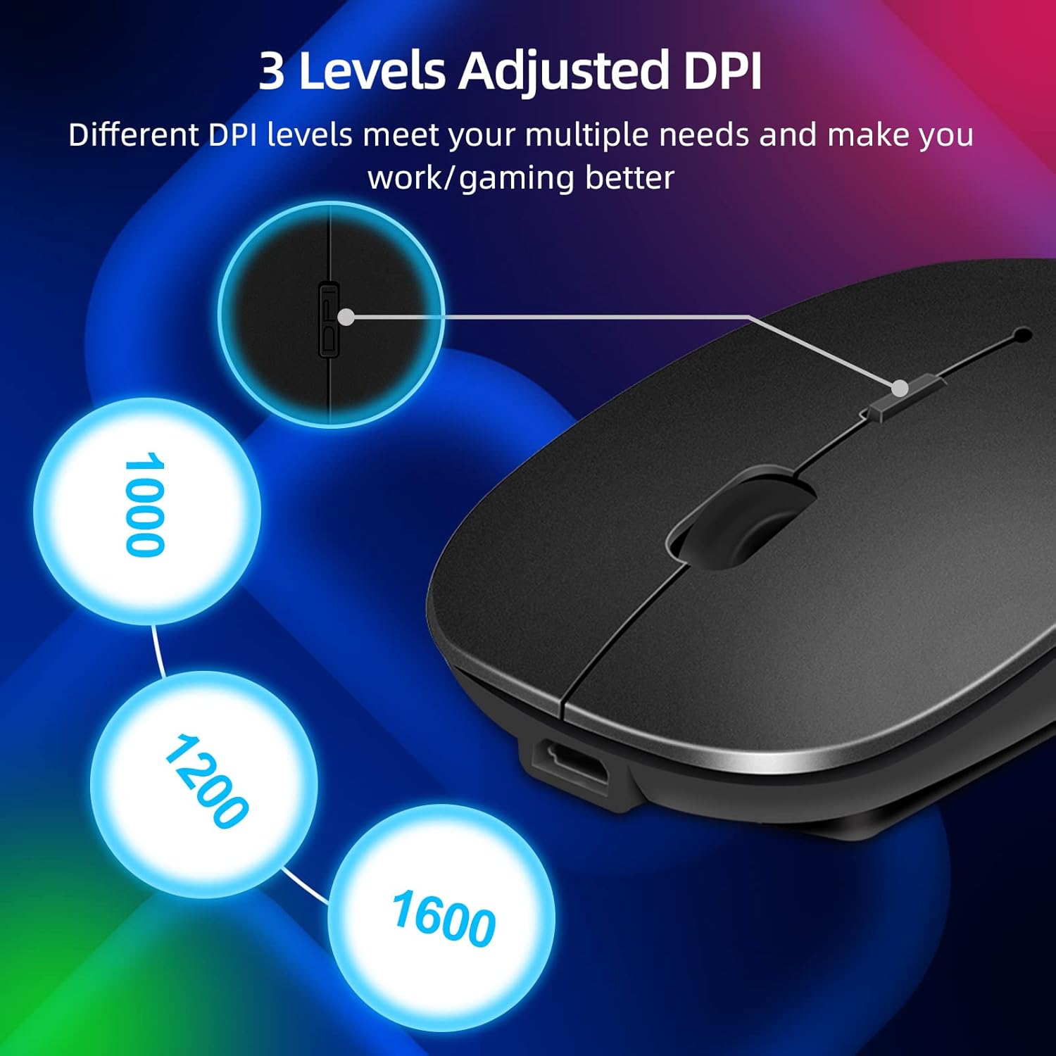 Thumbnail 5 de LEAPEST Wireless Bluetooth Mouse 2.4 GHz 🖱