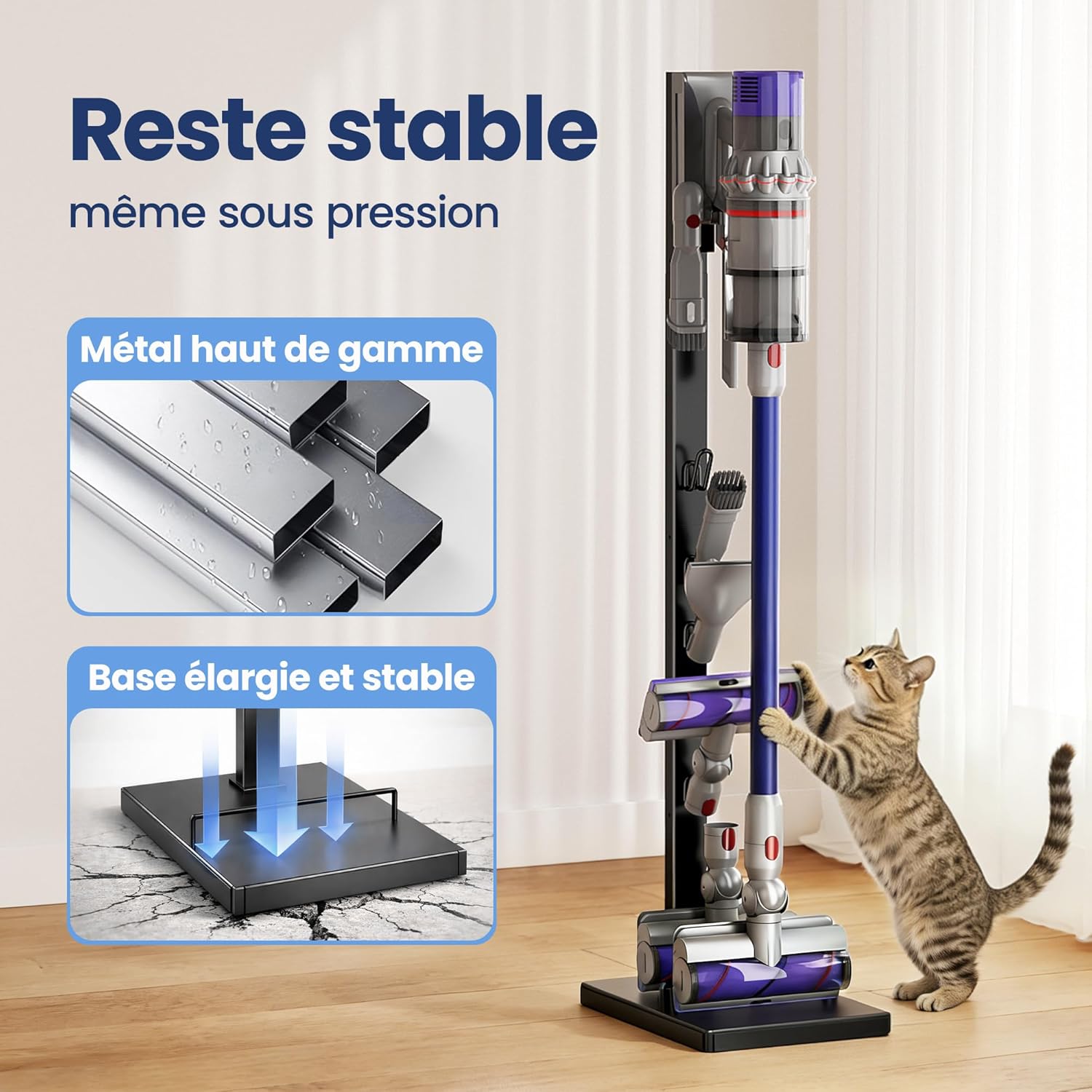 Detalle 2 de Pickpiff Support sur pied pour Dyson — rangement compact et accessoires à portée de main