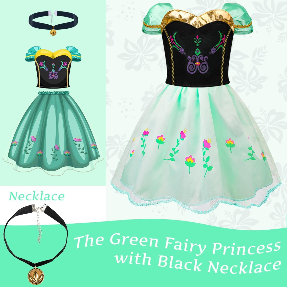 Thumbnail 3 de MELAND Princess Costumes for Girls – 4 fancy dress-up sets with accessories (age 3–8)
