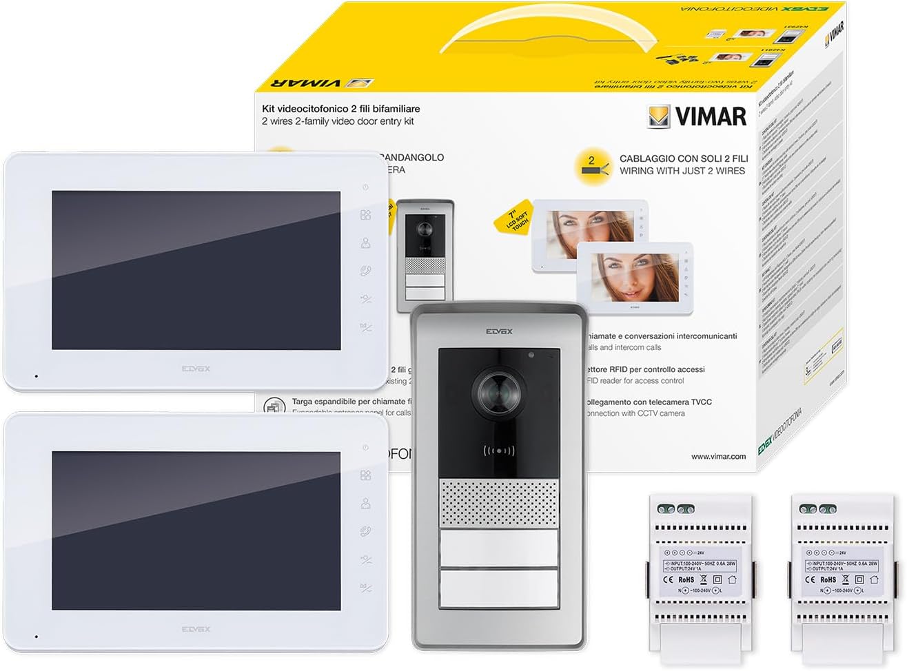 Detalle de Kit videocitofono multifamiliare Vimar K42931 con tastiera capacitiva e RFID