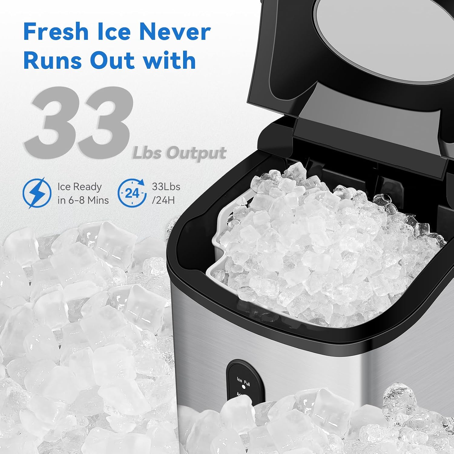 Thumbnail 1 de ACONEE Nugget Ice Maker 33 lbs