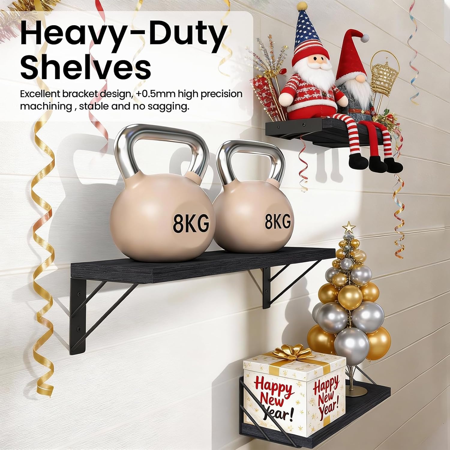 Thumbnail 4 de BAYKA Wall Mounted Floating Shelves Set of 4 🪵