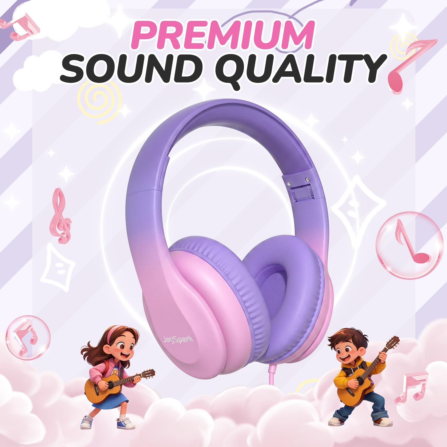 Thumbnail 6 de JoySpark Kids Headphones: 85dBA Over-Ear Wired Headphones for Kids in Gradient Pink