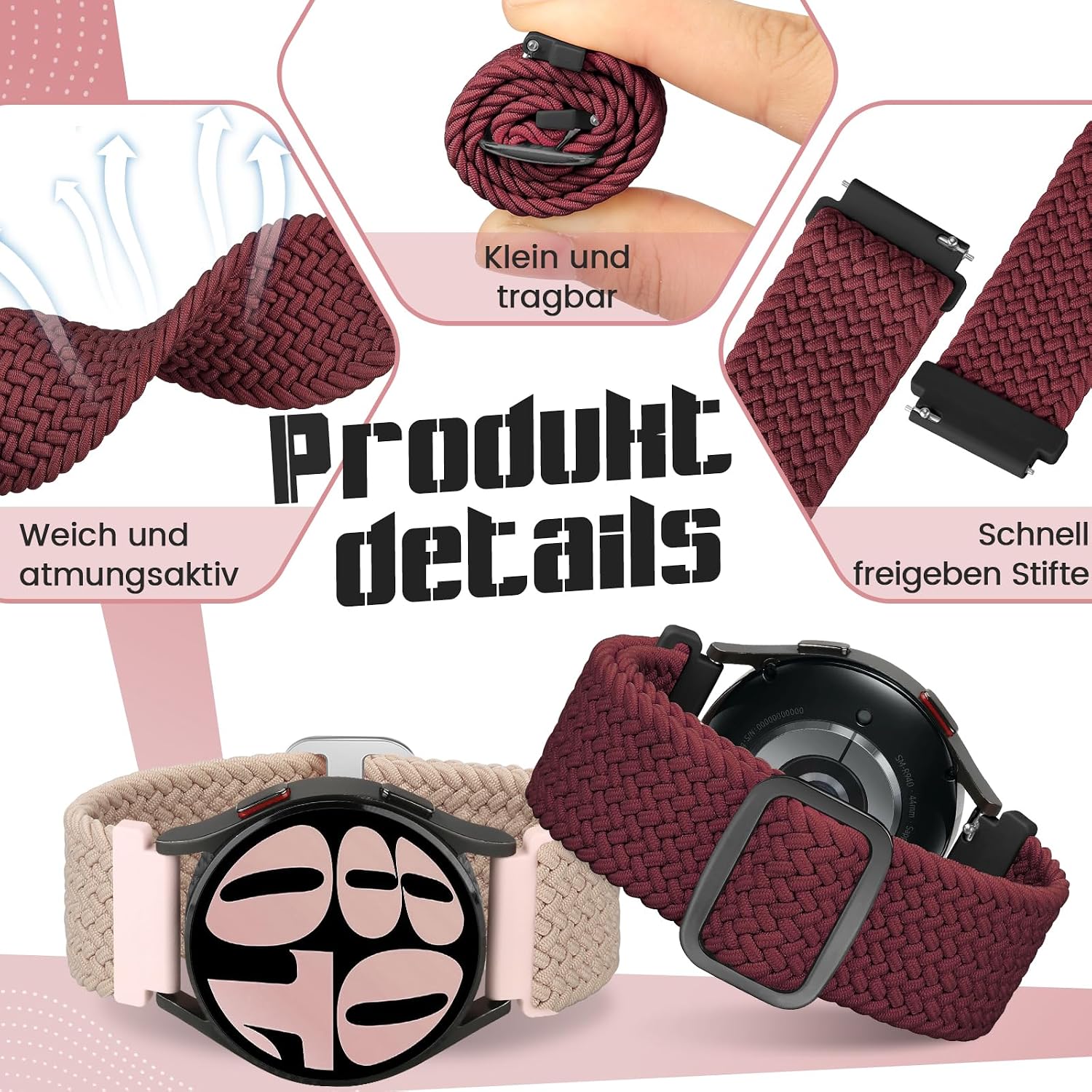 Detalle 2 de Yunshare 19 mm geflochtenes Uhrenarmband