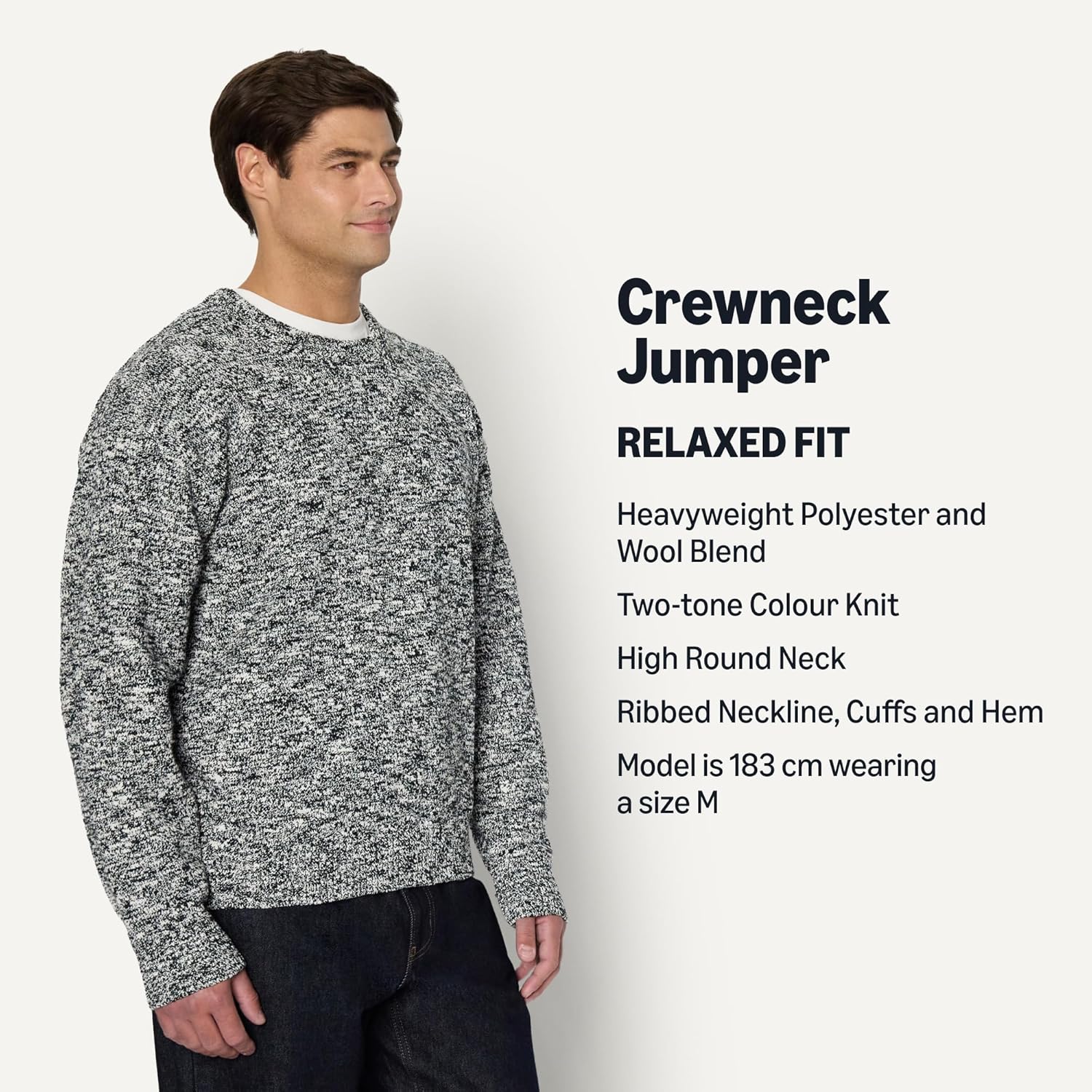 Detalle de Amazon Essentials Men's Relaxed-Fit Multi-Colour Heavyweight Crewneck Pullover Jumper