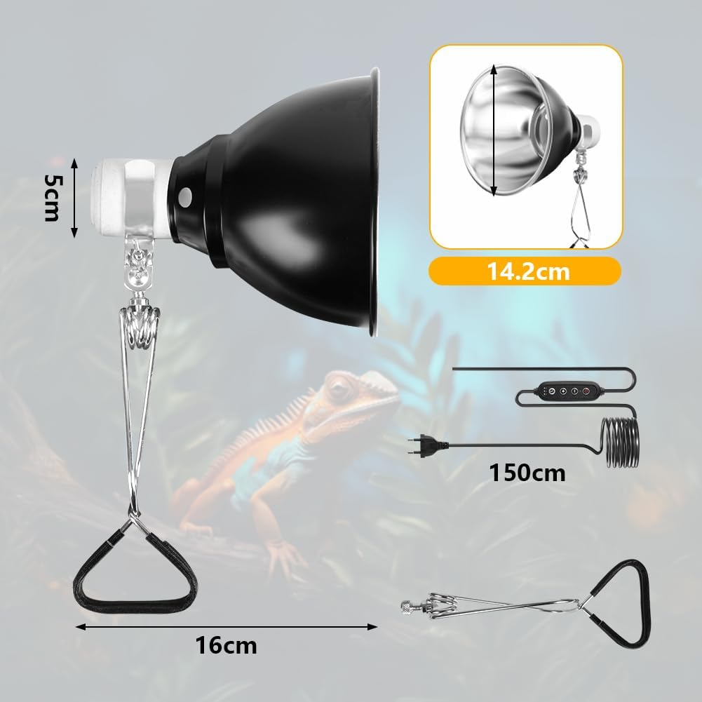 Thumbnail 1 de HOTUT Reptile Dome Terrarium: Aluminium Reflektorlampe mit E27 Fassung und 360° Clip