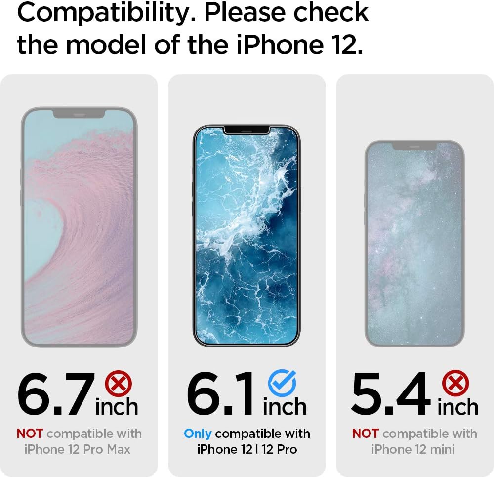 Detalle 2 de Spigen AlignMaster vetro temperato per iPhone 12 e iPhone 12 Pro (2 pezzi) con copertura totale