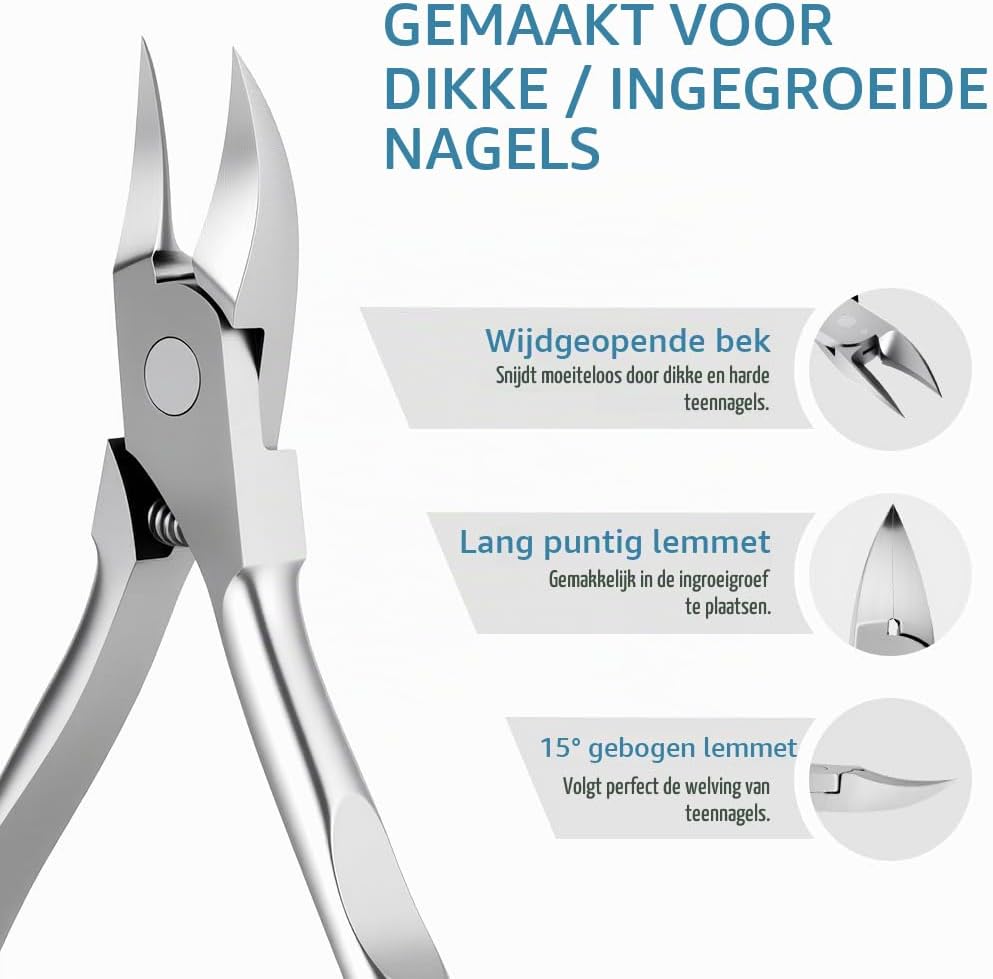 Thumbnail 3 de Beugo 5173061 teennagelknipper van roestvrij staal met holle snijrand