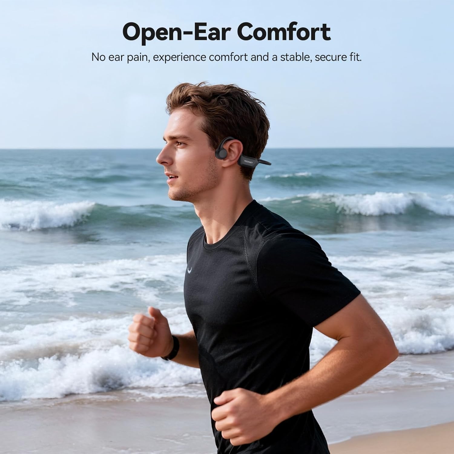 Thumbnail 1 de TECKNET Bone Conduction Headphones Bluetooth 6.0 – Open Ear, IPX5, 10H Battery, Secure Fit for Running