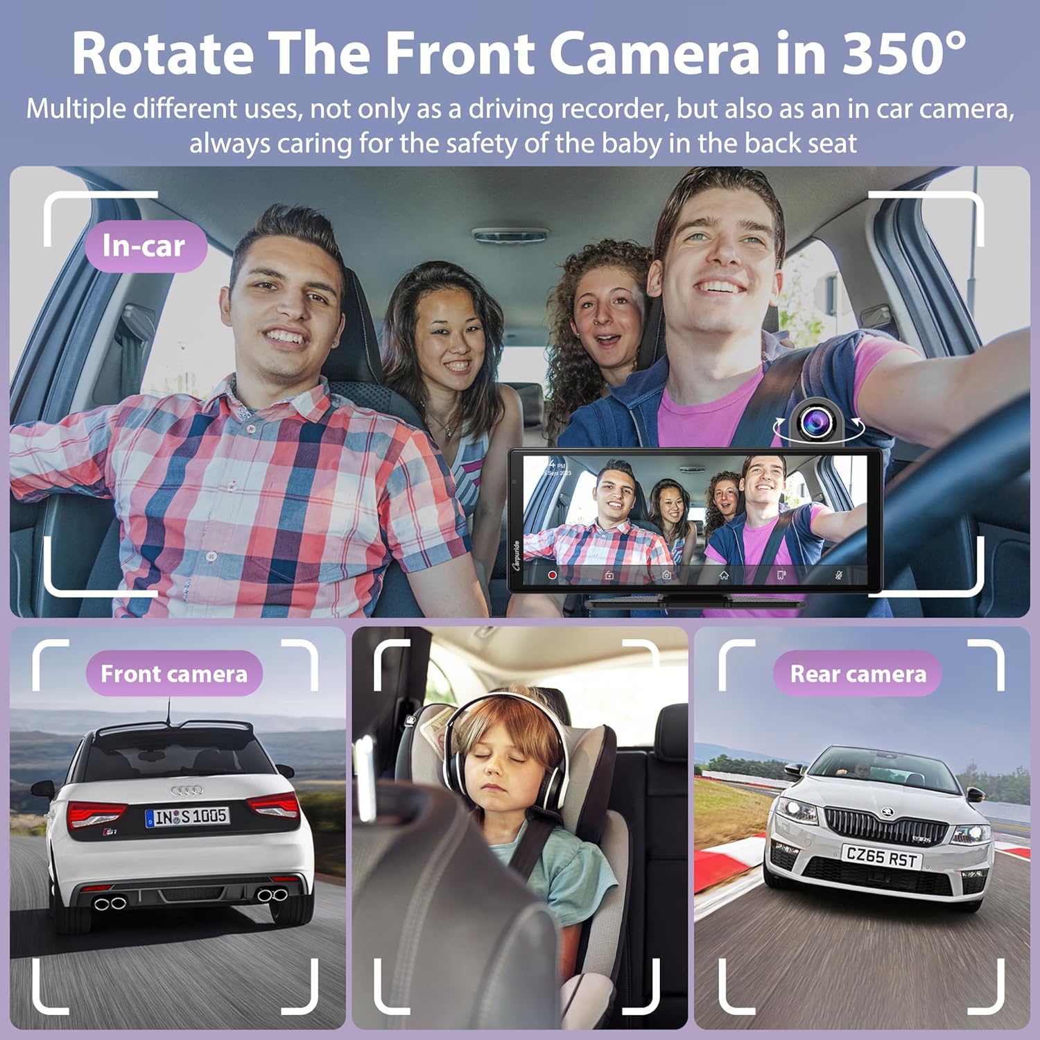 Thumbnail 4 de Carpuride 10.26” Wireless CarPlay Dash Cam