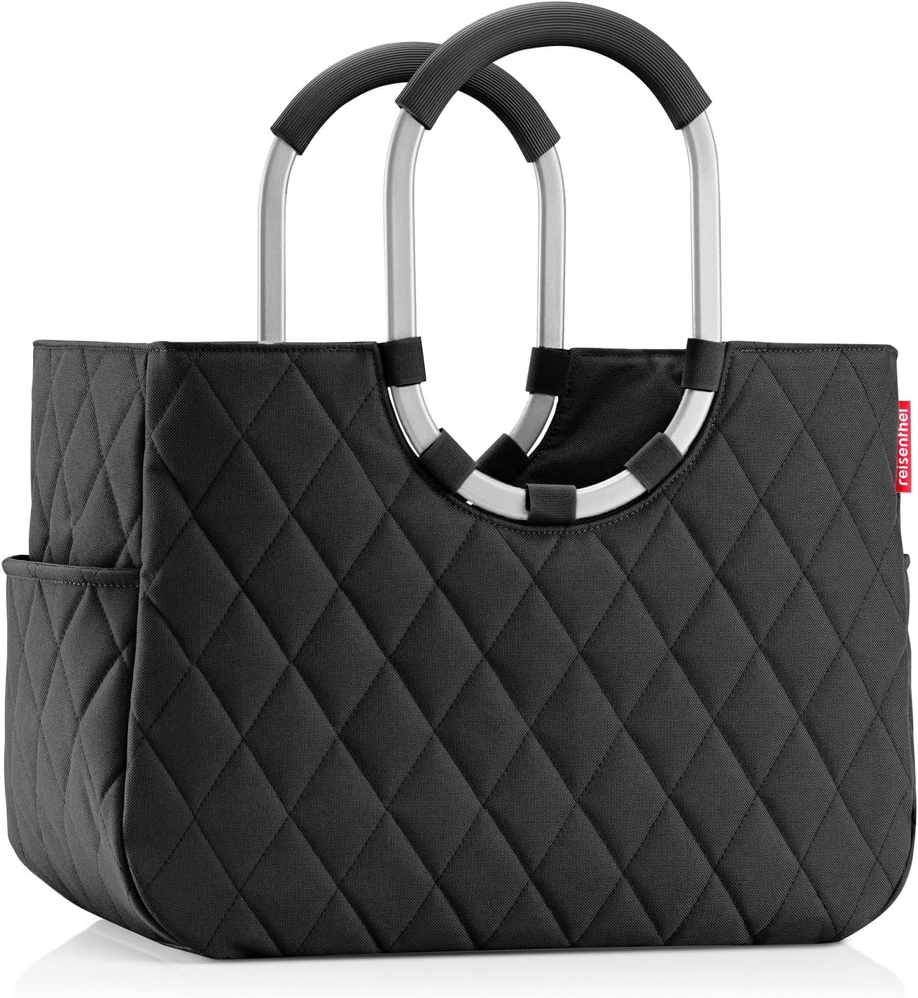 Detalle de reisenthel loopshopper L – stabile Tragetasche mit cleveren Fächern aus recycelten PET-Flaschen, rhombus black