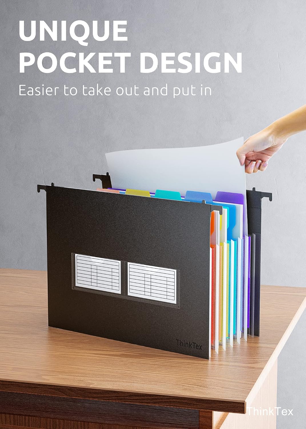 Thumbnail 6 de ThinkTex Expanding Hanging File Folders, 7 Pockets, Letter Size, 3-Pack