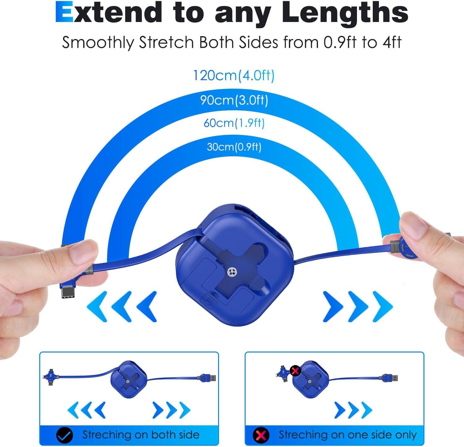 Thumbnail 5 de ASICEN Multi Charger Cable 1.2m — 3‑in‑1 retractable cable