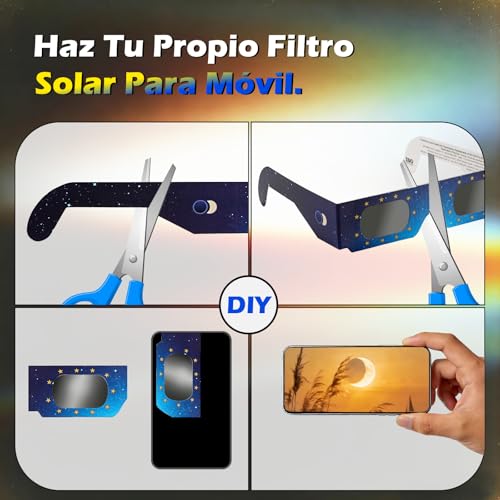 Detalle 1 de QIWEI Gafas Eclipse Solar Homologadas ISO 12312-2 – Pack Cartón 10
