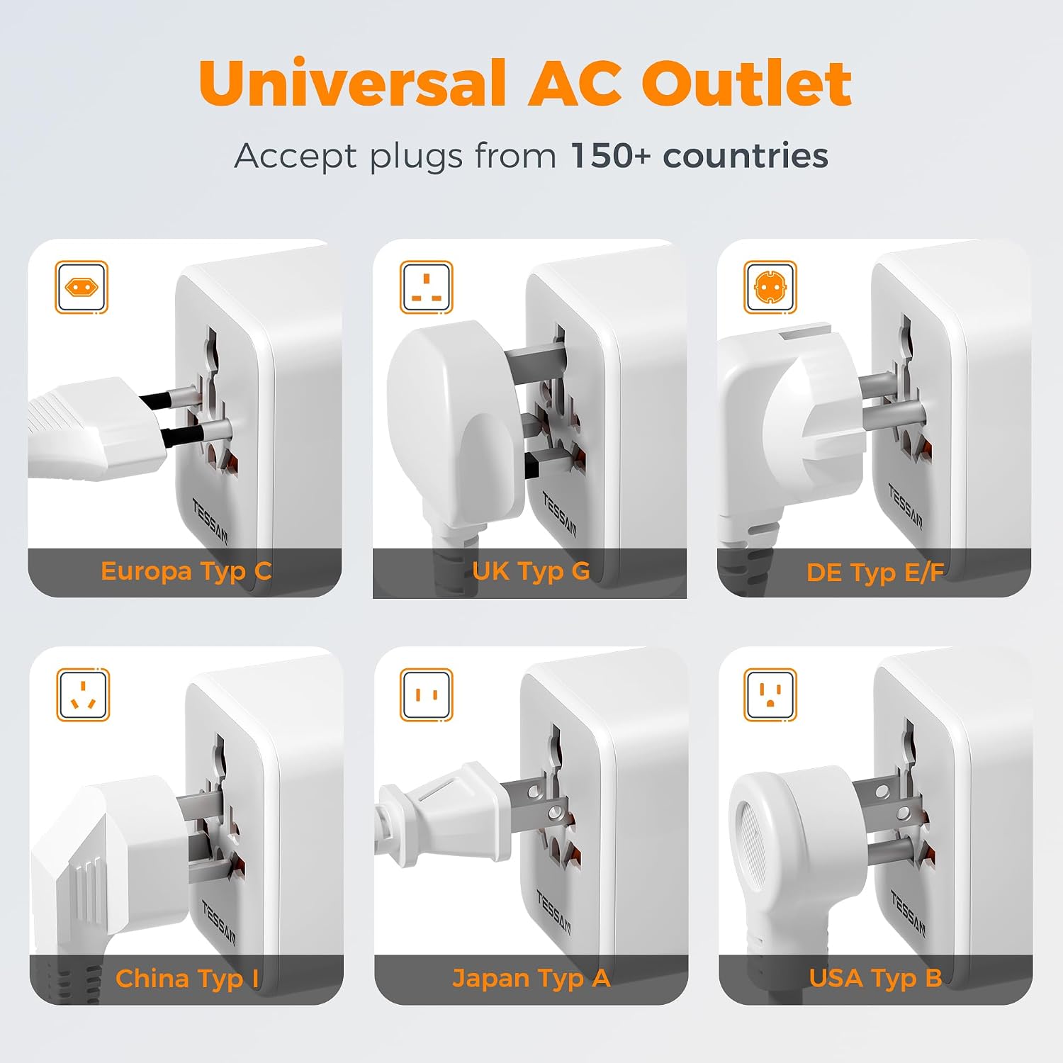 Thumbnail 4 de TESSAN Universal Travel Adapter 2500W 🔌