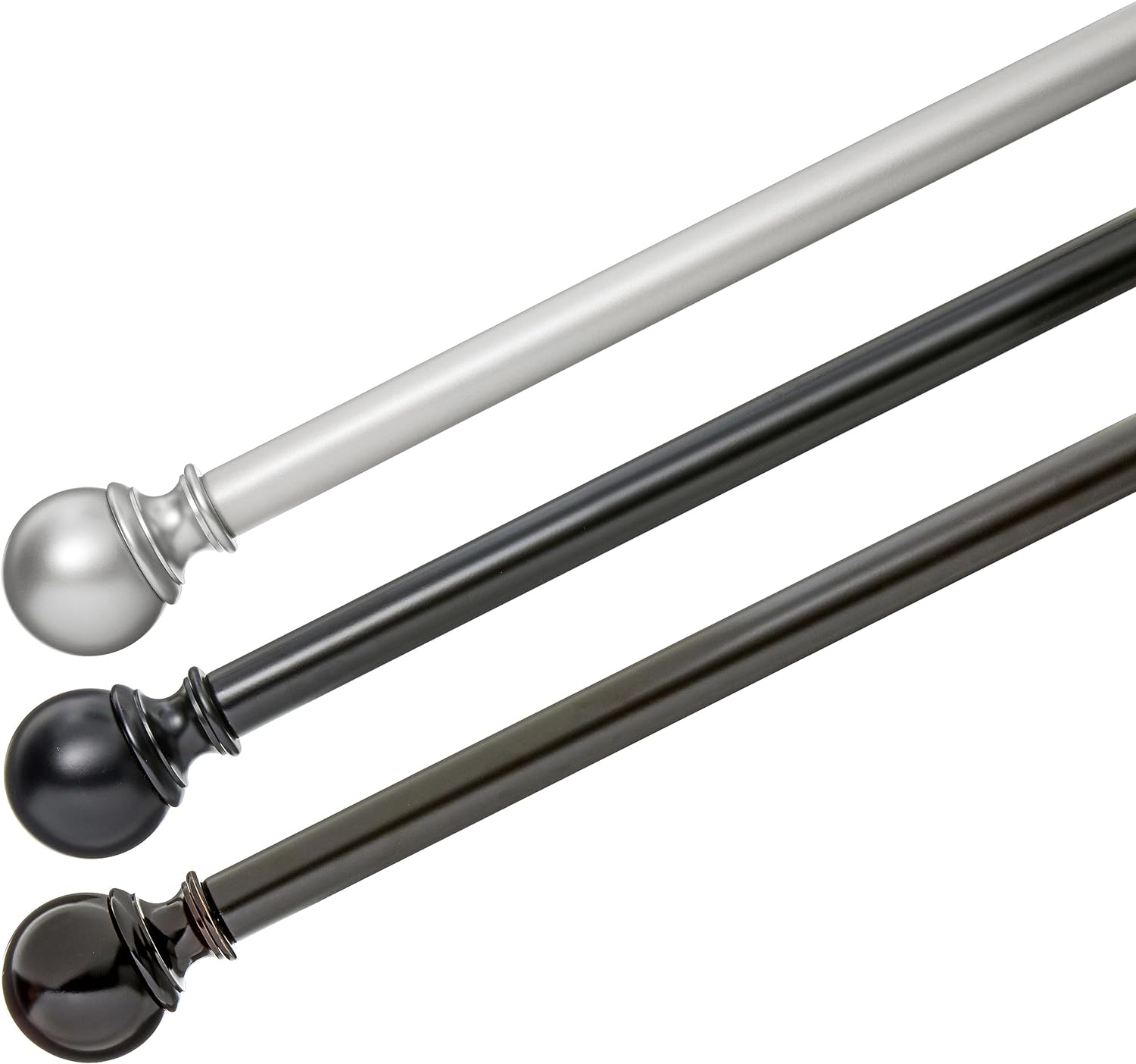 Thumbnail 4 de Amazon Basics karnisz 183–366 cm, metalowy, czarny, z okrągłymi końcówkami