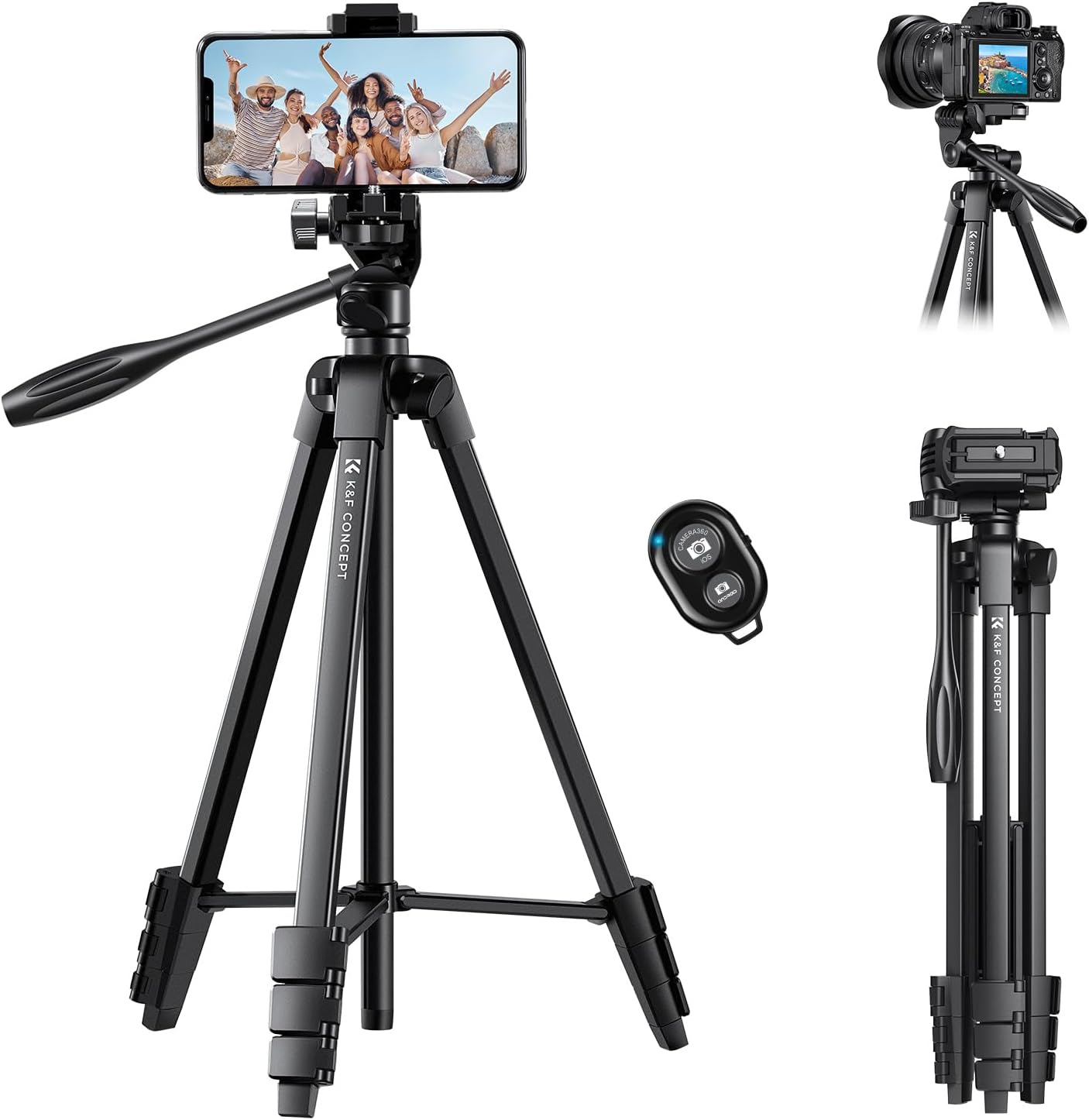 Detalle de K&F Concept B174A1 152cm tripod