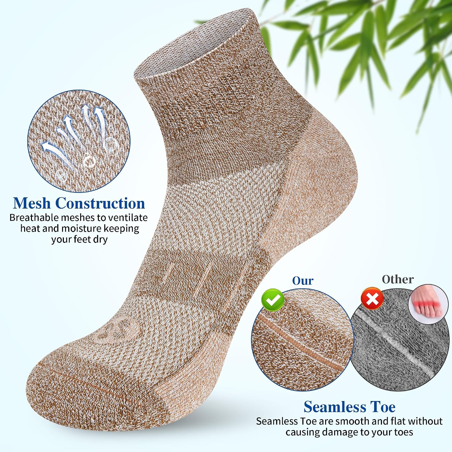 Thumbnail 3 de NOLUNT Diabetic Ankle Socks, 6 Pairs