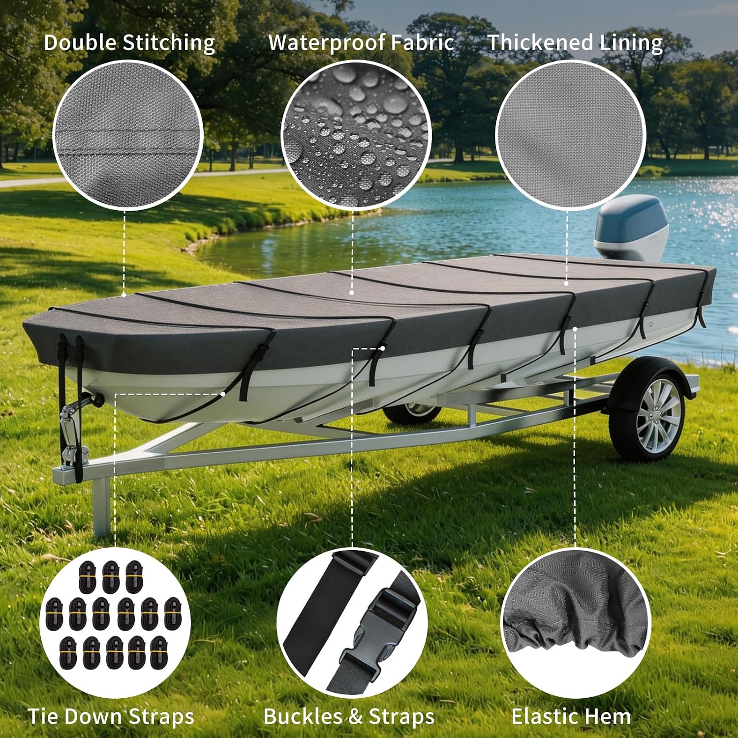 Thumbnail 6 de VINPATIO Jon Boat Cover 10–12 ft