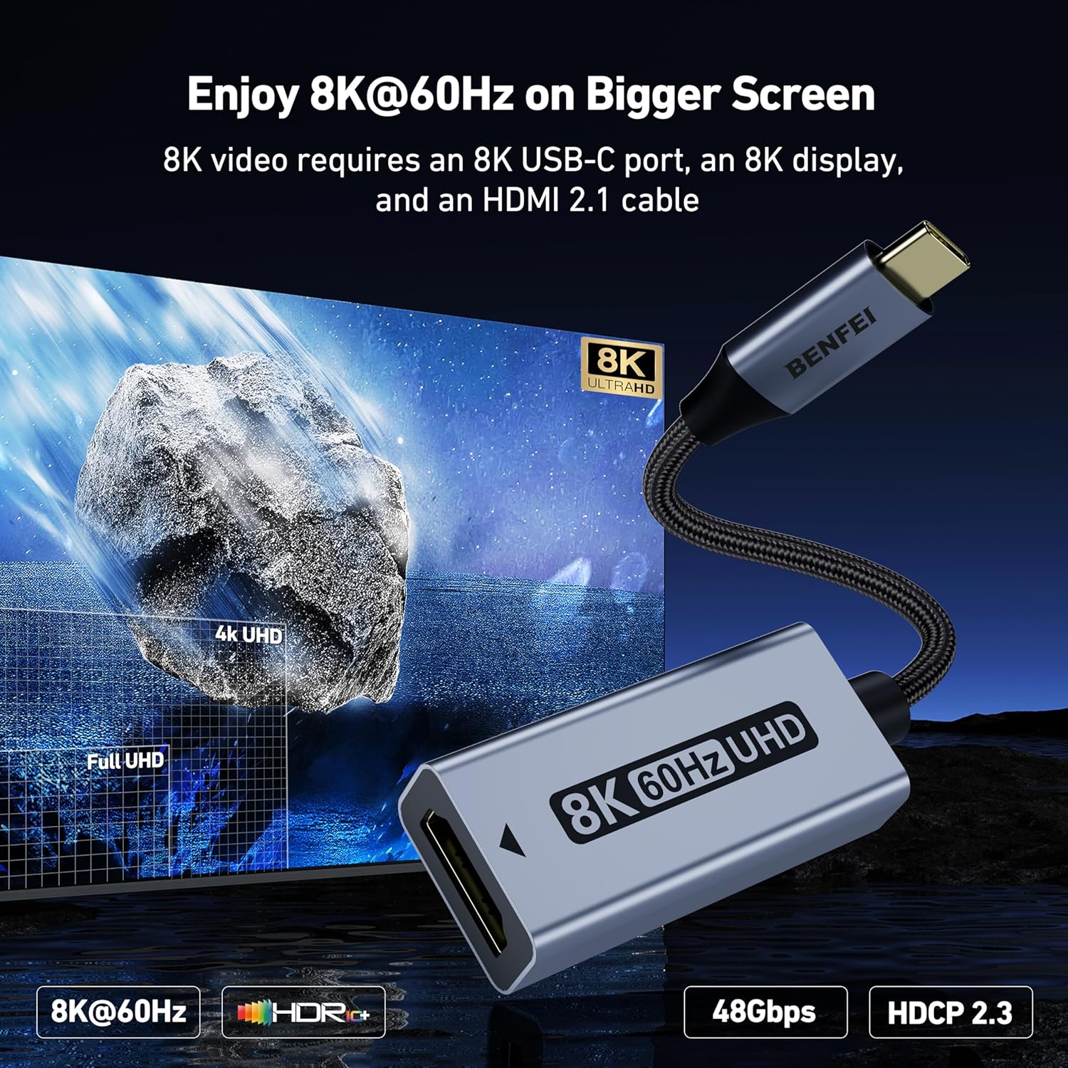 Thumbnail 2 de BENFEI USB C auf HDMI 2.1 Adapter 8K