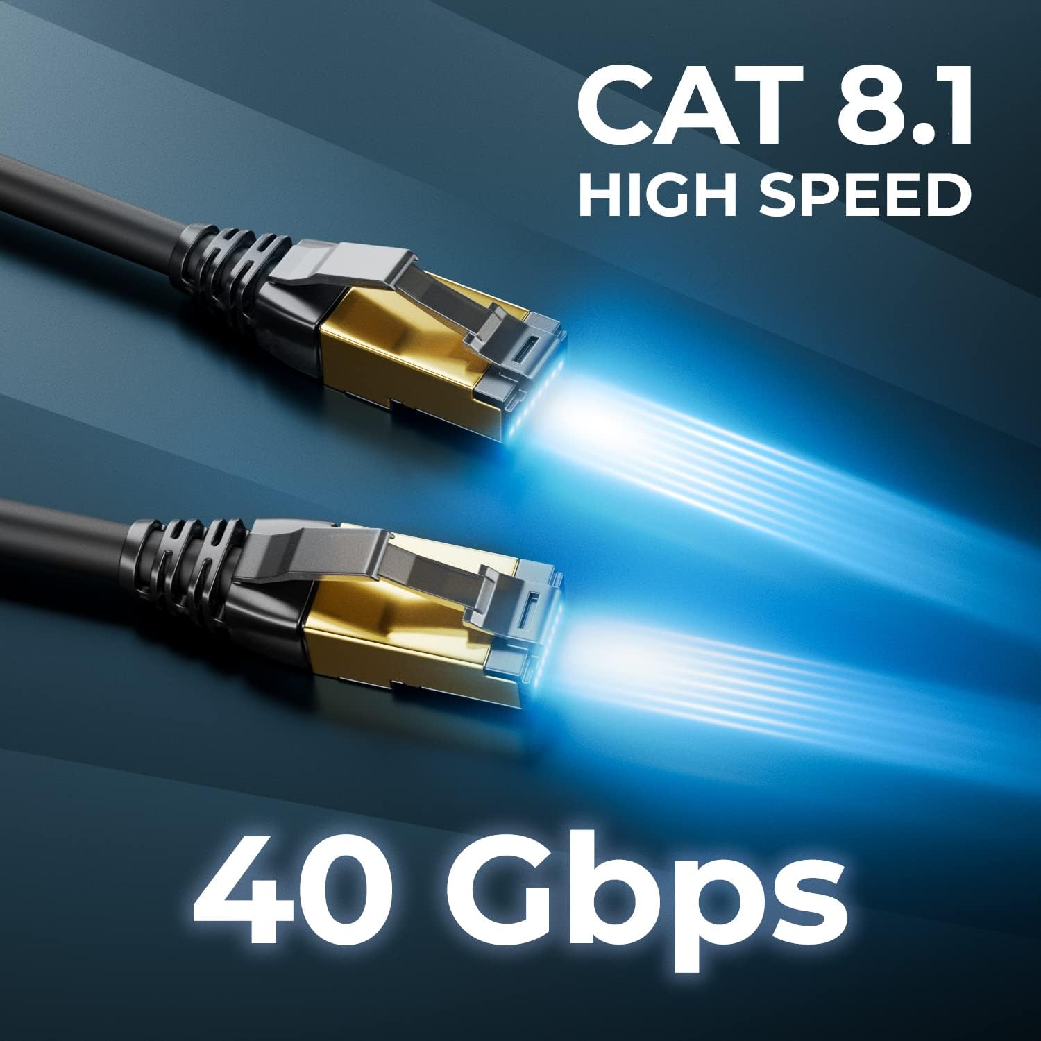 Detalle de deleyCON CAT 8.1 Patchkabel RJ45 S/FTP 40 Gbit/s, 2000 MHz, 4 m – schwarz
