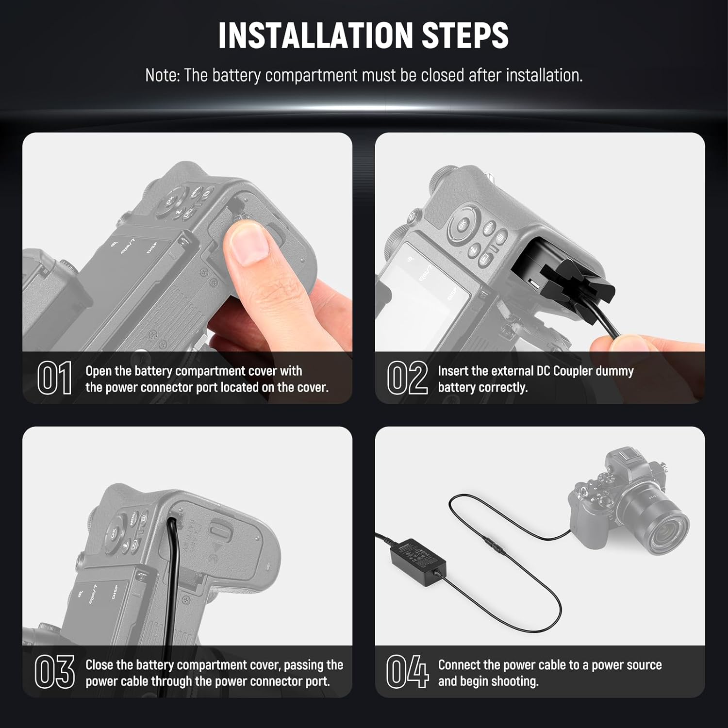 Thumbnail 6 de NEEWER EN-EL25 Dummy Battery Coupler Kit for Nikon