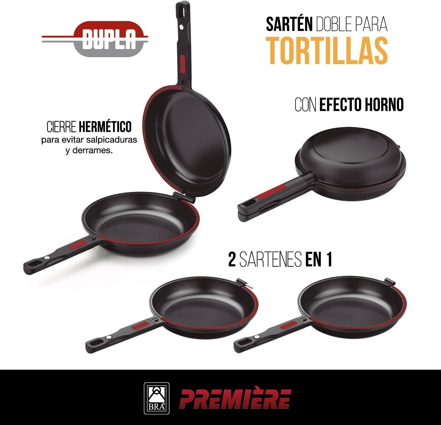 Thumbnail 1 de BRA Dupla Premiere Sartén Doble para Tortilla, 26 cm
