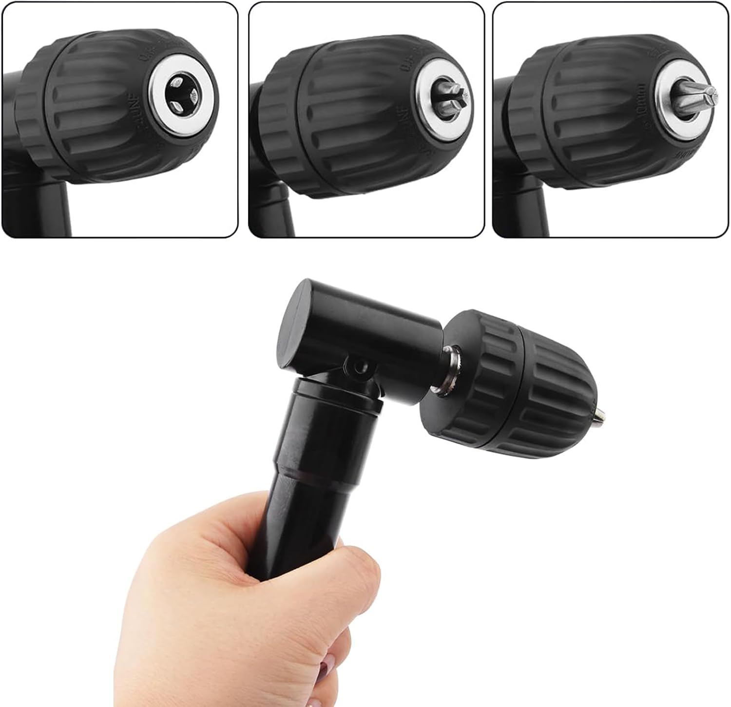 Detalle de BIGP hoekbooropzetstuk 90° met boorkop voor 0,8–10 mm