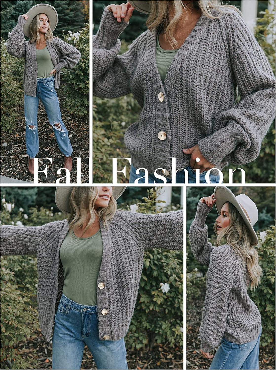 Thumbnail 4 de PRETTYGARDEN Women's Chunky Knit Open Front Cardigan