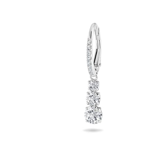 Detalle de Swarovski Orecchini a cerchio Attract Trilogy, Taglio Round, Bianchi, Placcato rodio