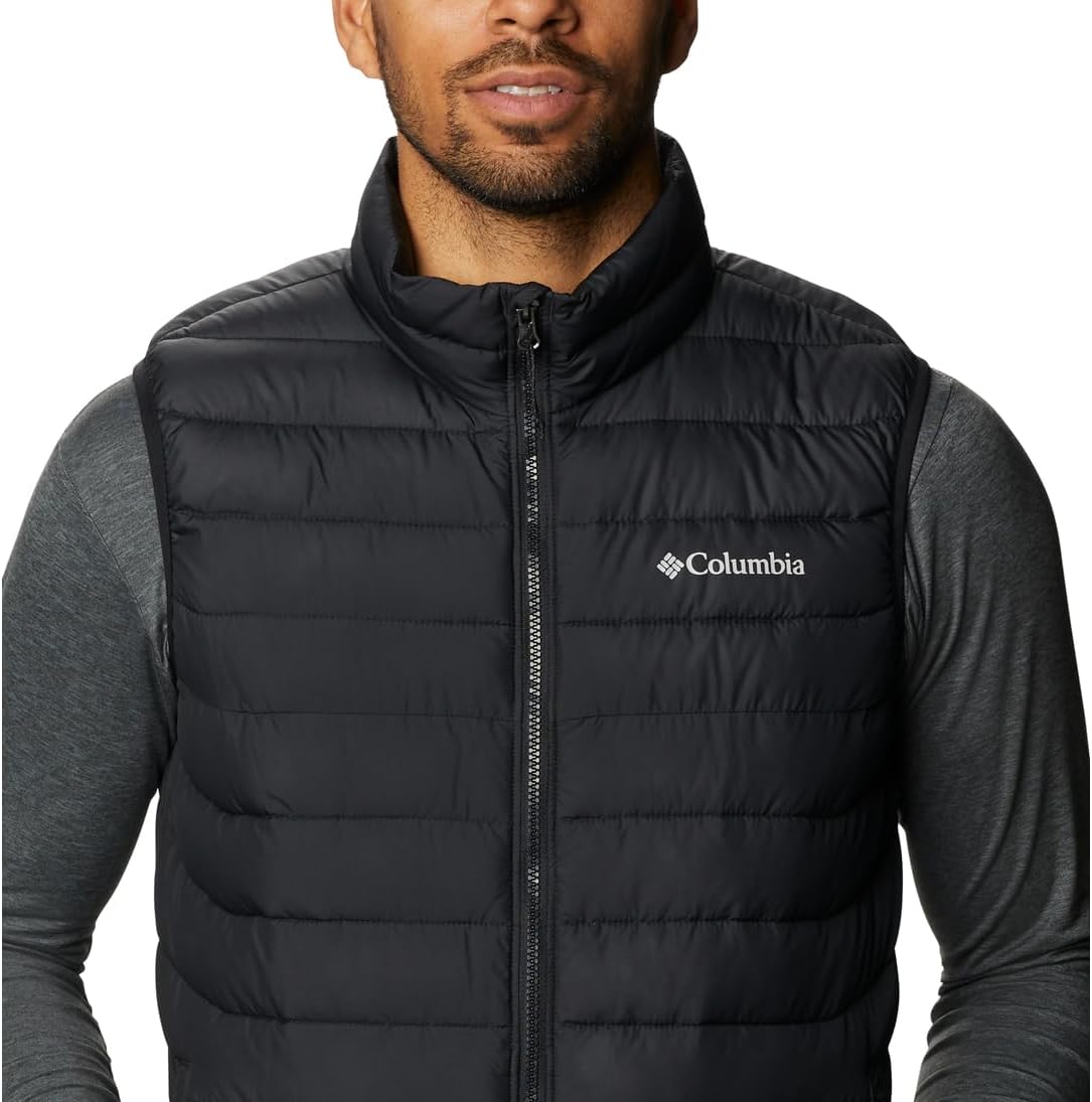 Detalle de Columbia Powder Lite II sans manches homme noire – gilet matelassé à réflexion thermique