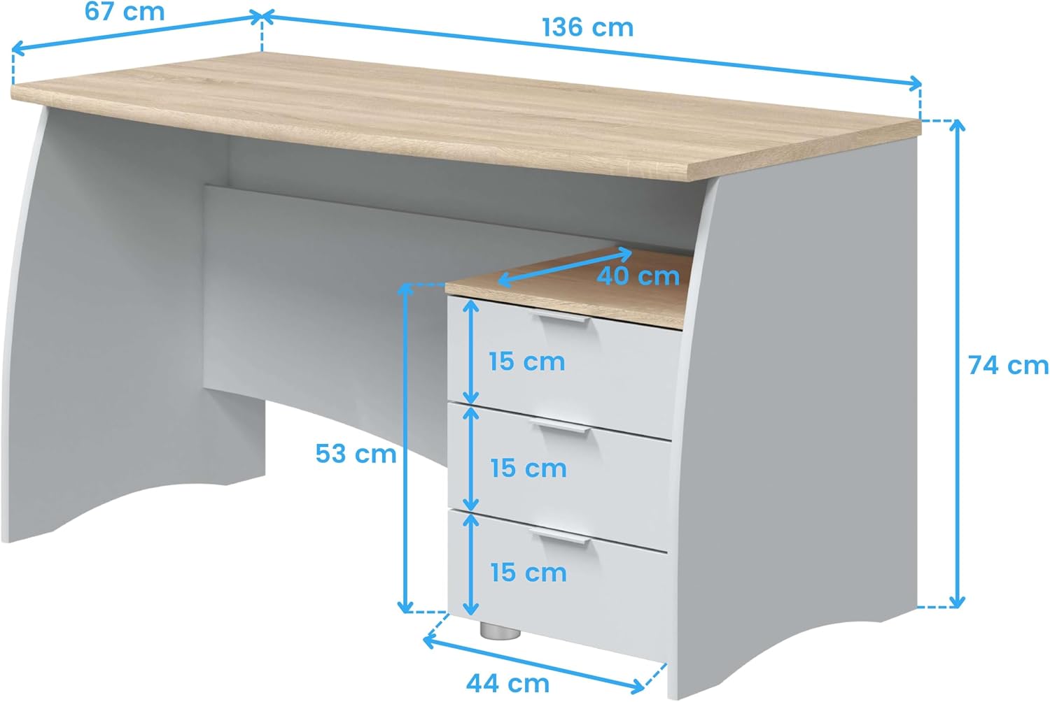 Detalle de Habitdesign Estil Mesa de Despacho 136 cm