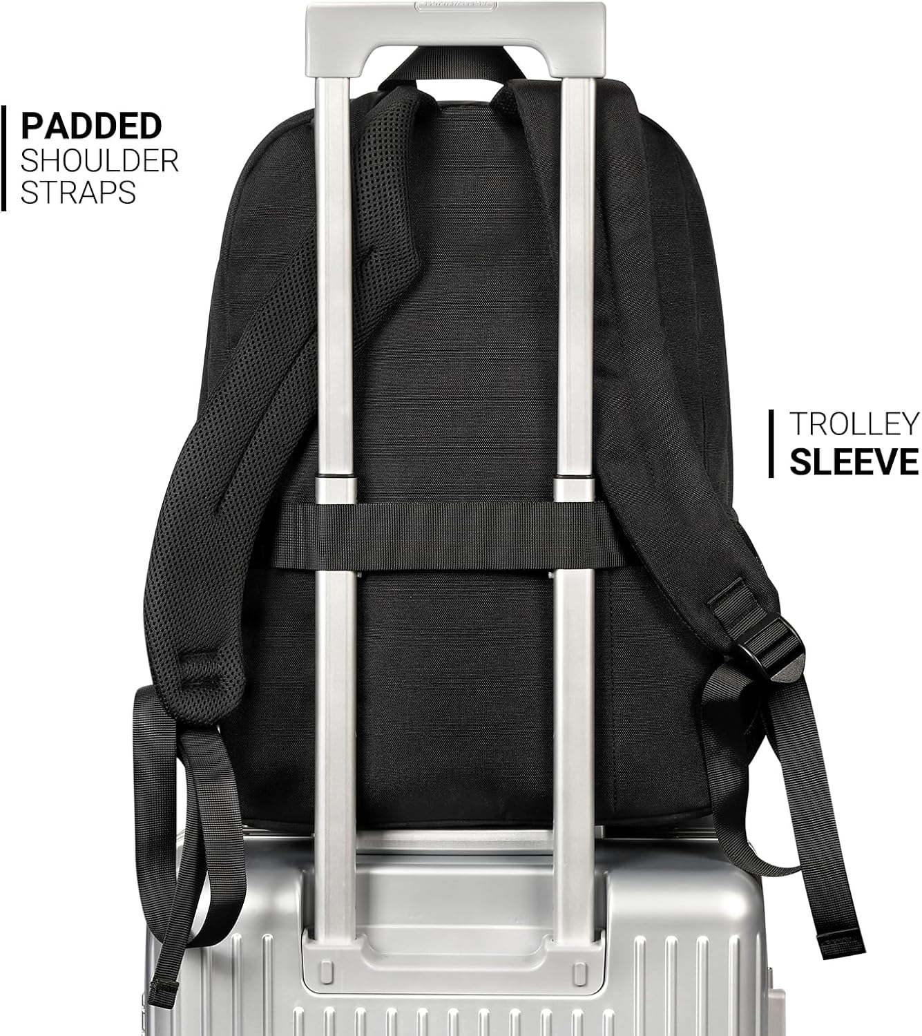 Thumbnail 4 de ZORFIN 26L Black Backpack: All-Season, Water-Resistant Organizer for College and Travel