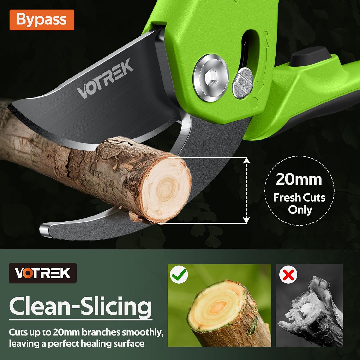 Thumbnail 1 de VOTREK 8.5" Garden Secateurs for Small Hands – Professional Bypass Pruner with Patented Stepless Handle