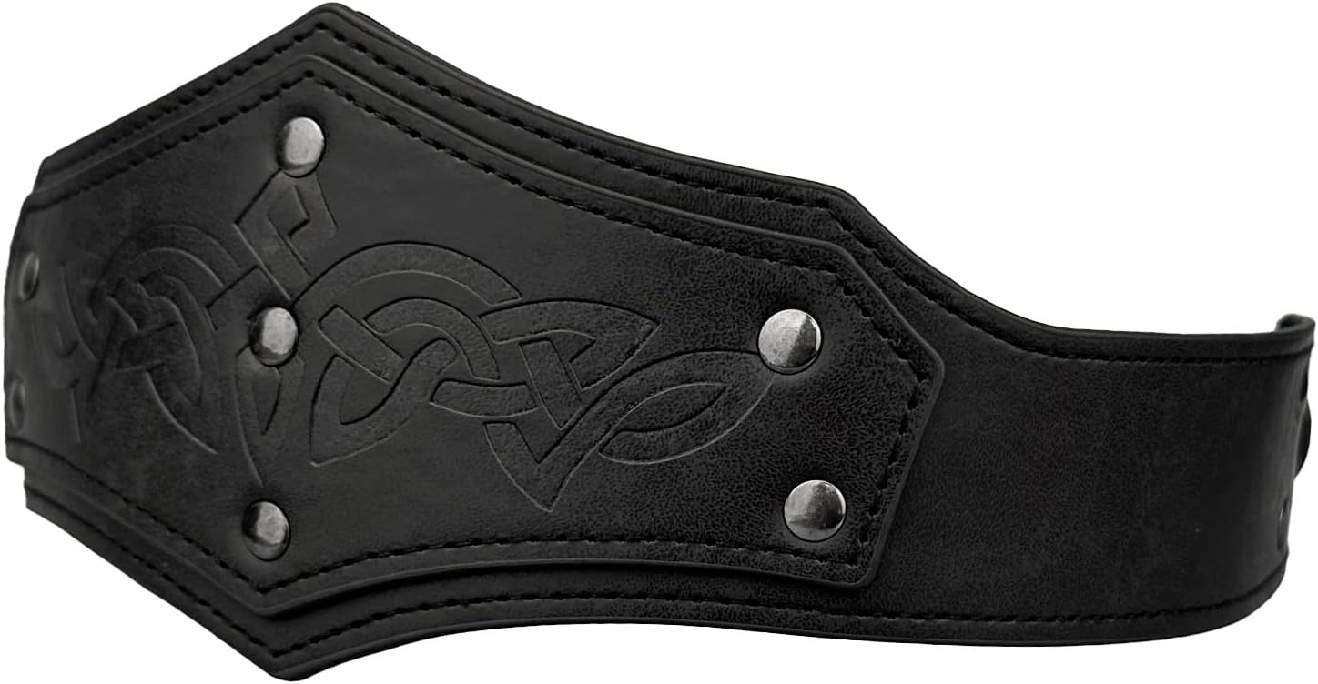 Detalle de HiiFeuer Medieval Embossed Faux Leather Headpiece