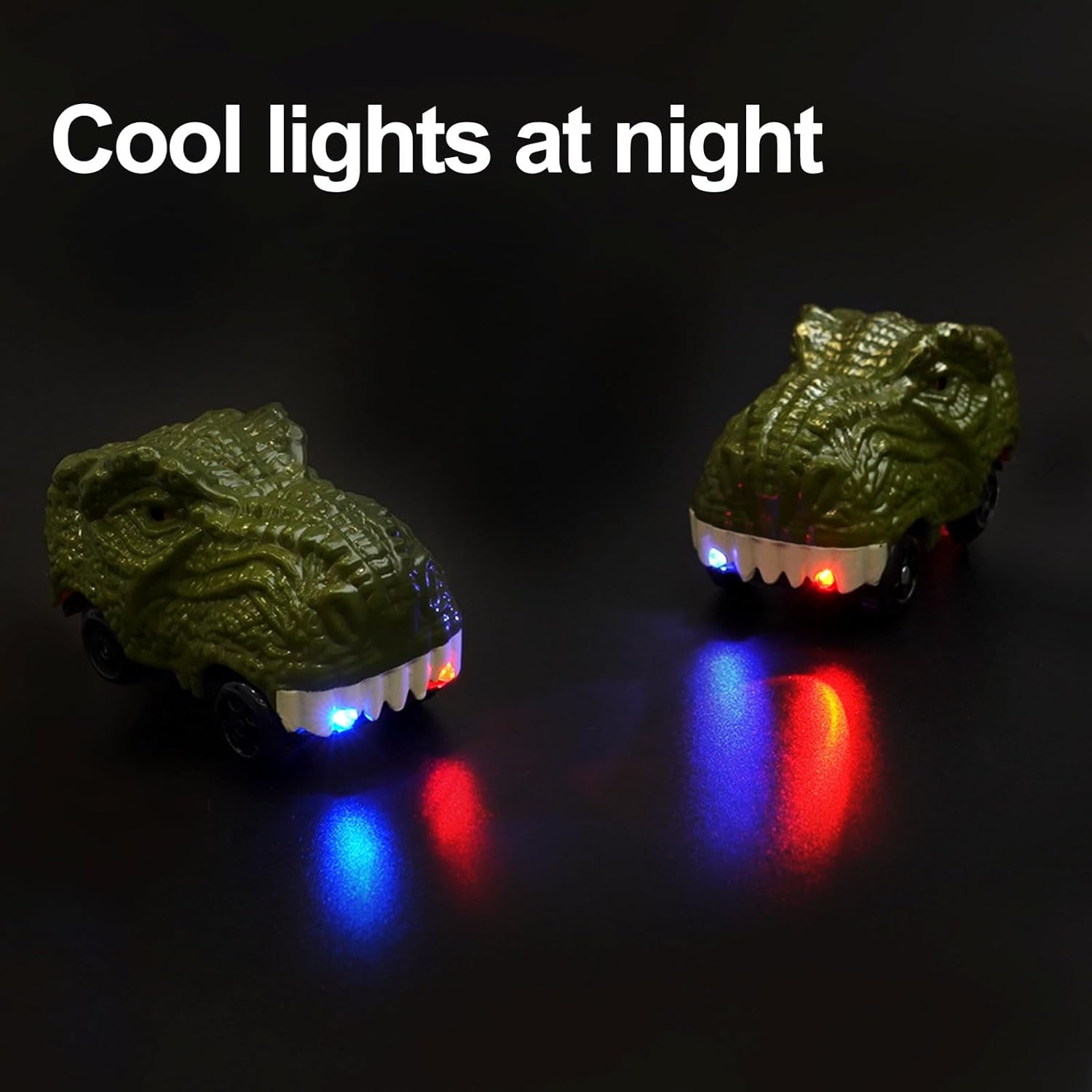 Detalle 2 de ToyFuntasy 2-Pack Dinosaur Track Cars: LED Dino Racers for 3–7 Year Old Boys