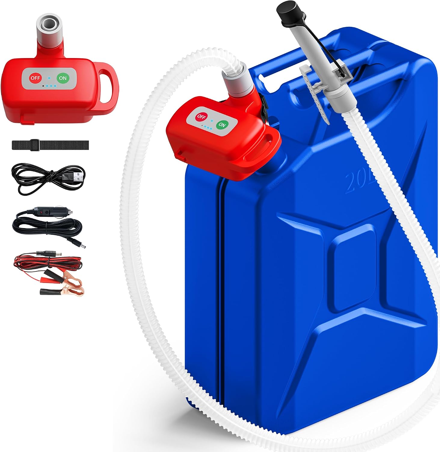 Detalle de Rechargeable Fuel Transfer Pump with Auto-Stop ⌁ 🚬