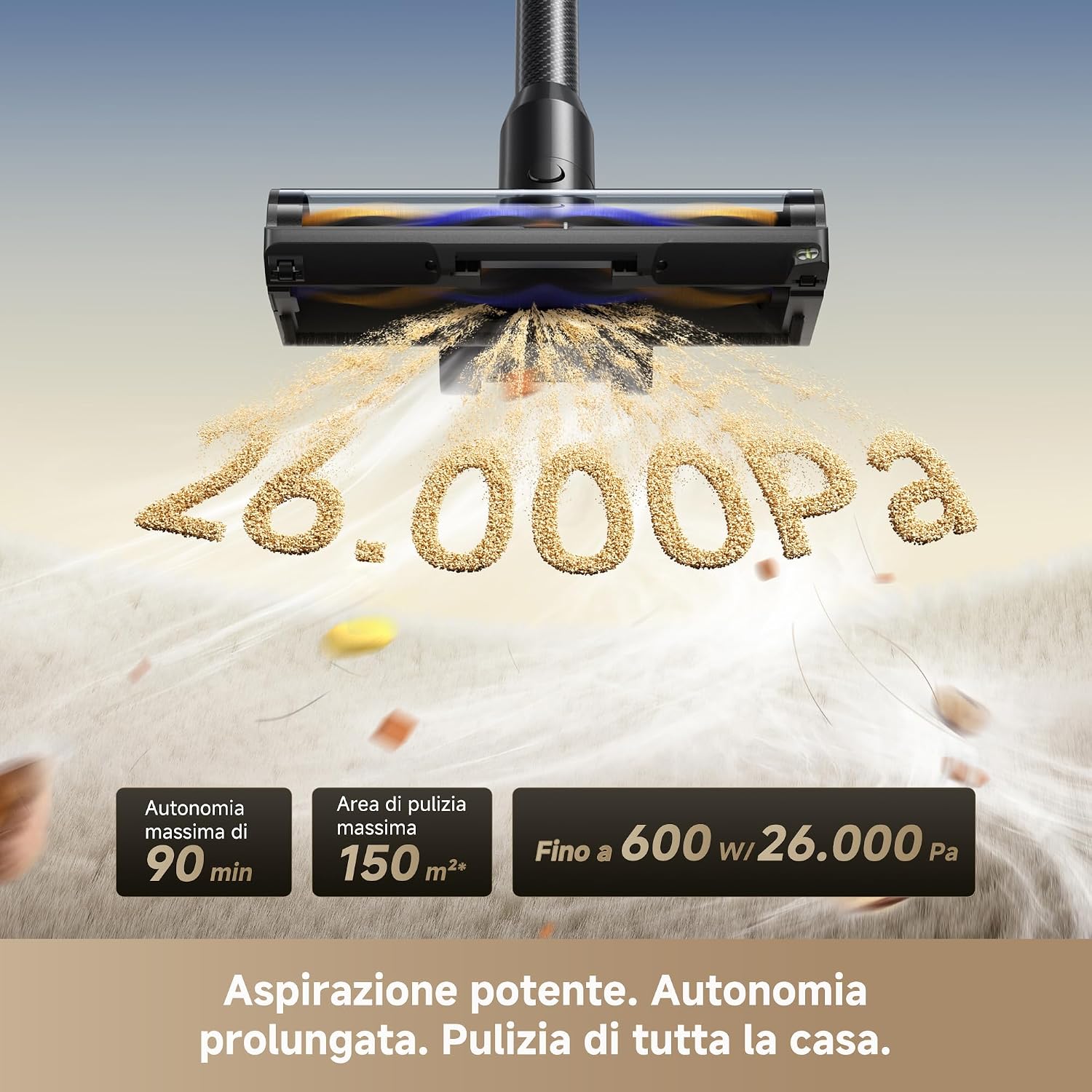 Thumbnail 4 de DREAME R20 Pro-A: Aspirapolvere senza fili 600 W/26.000 Pa, 90° pieghevole, schermo LED, 90 min di autonomia