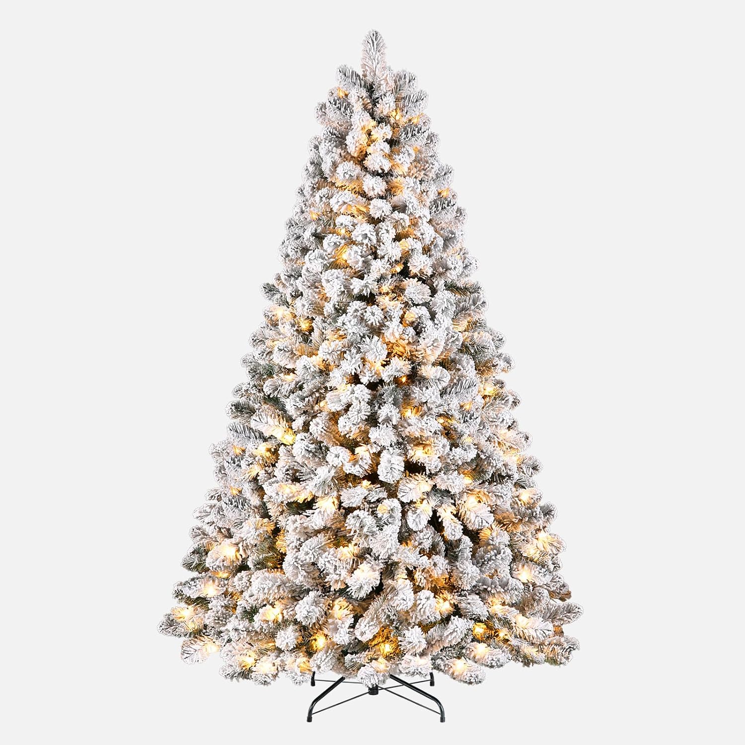 Thumbnail 6 de SHareconn 7 ft Snow-Flocked Pre-Lit Artificial Christmas Tree, 300 Warm White Lights