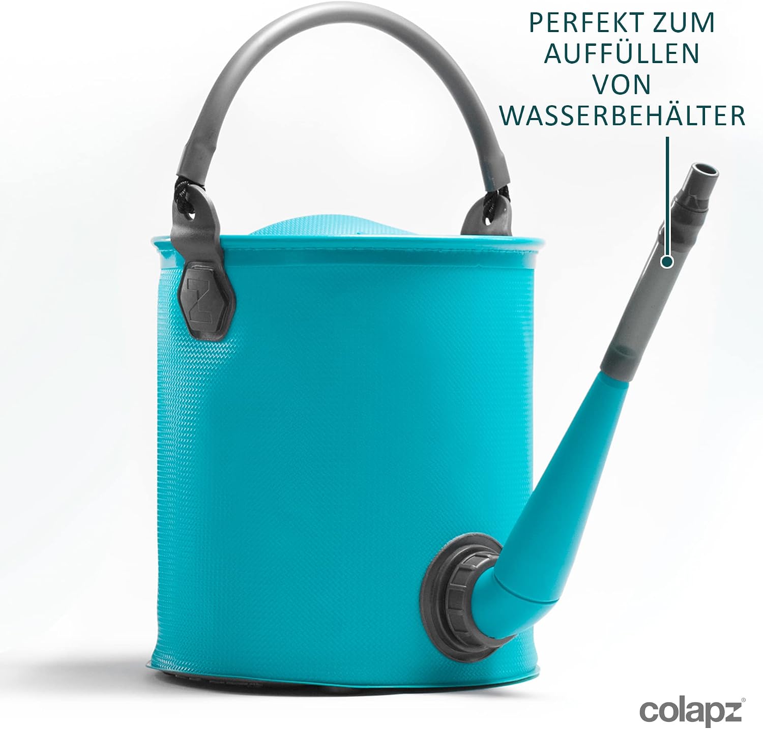 Detalle de Colapz faltbare Gießkanne & Eimer für Frischwasser – 9 L/7 L, BPA-frei, kompakt einsteckbar für Camping, Wohnmobil und Haushalt